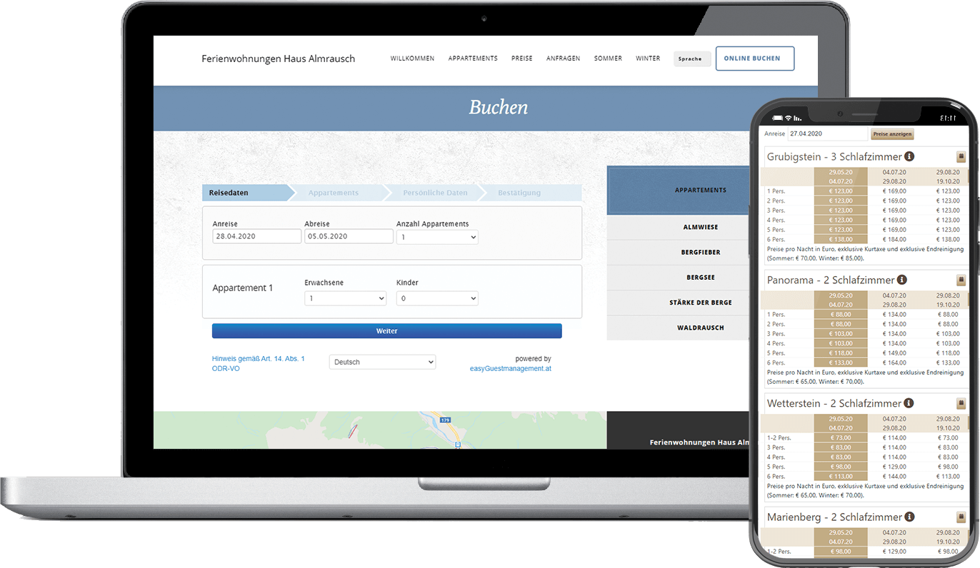 Webseite generiert aus easyGuestmanagement